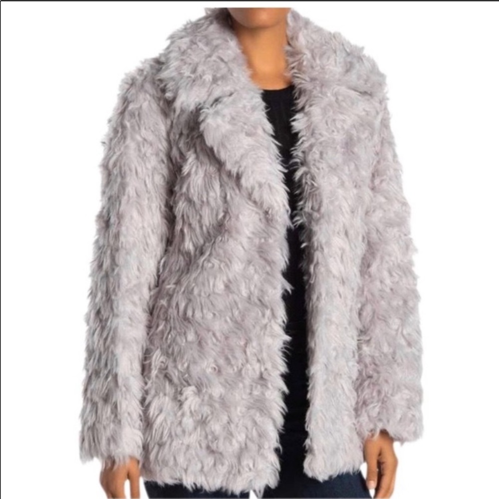 AVEC LES FILLES Notch Collar Curly Faux Fur Jacket size Extra Large - Picture 8 of 8